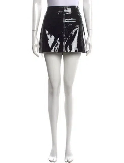 Pre-owned Celine Patent Leather Mini Skirt In Black