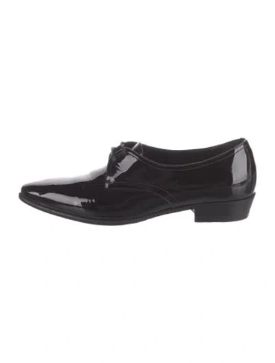 Pre-owned Celine Patent Leather Oxfords In Black