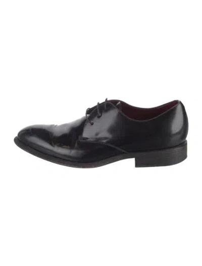 Pre-owned Celine Patent Leather Oxfords In Black