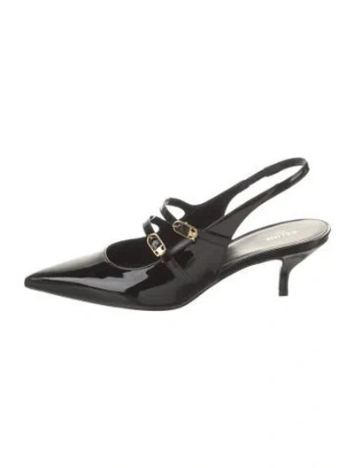 Pre-owned Celine Patent Leather Slingback Pumps In Black