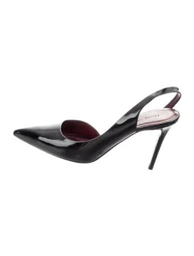 Pre-owned Celine Patent Leather Slingback Pumps In Black