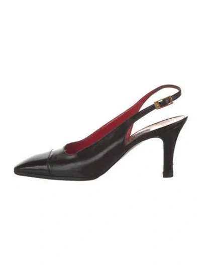Pre-owned Celine Patent Leather Slingback Pumps In Red