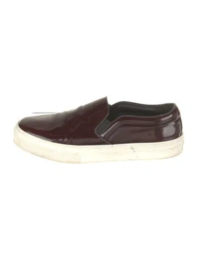 Pre-owned Celine Patent Leather Sneakers In Burgundy