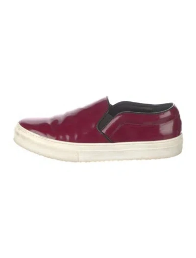 Pre-owned Celine Patent Leather Sneakers In Burgundy