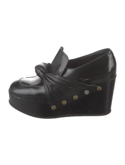 Pre-owned Celine Patent Leather Studded Accents Oxfords In Black