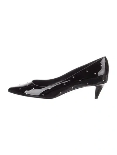 Pre-owned Celine Patent Leather Studded Accents Pumps In Black