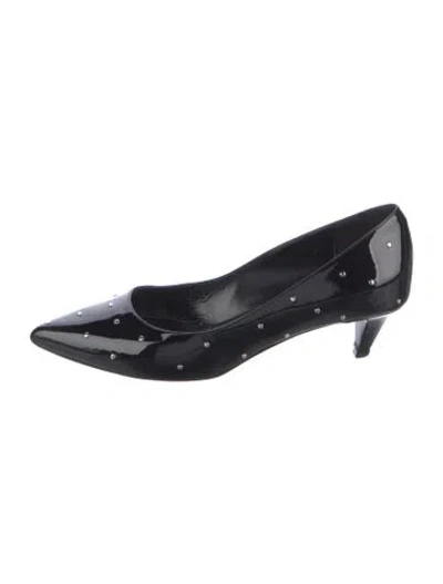 Pre-owned Celine Patent Leather Studded Accents Pumps In Black