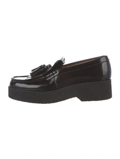 Pre-owned Celine Patent Leather Tassel Accents Loafers In Black