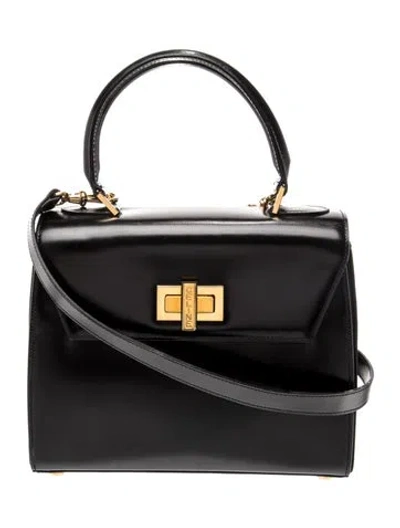 Pre-owned Celine Patent Leather Top Handle Bag Vintage In Black