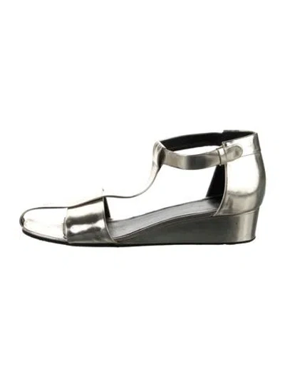 Pre-owned Celine Patent Leather T-strap Sandals