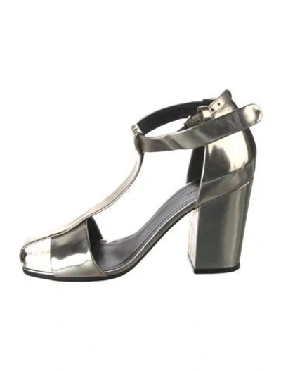 Pre-owned Celine Patent Leather T-strap Sandals