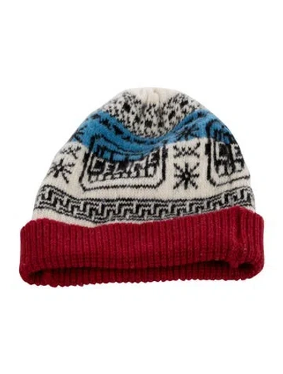 Pre-owned Celine Pattern Print Wool Beanie In Neutral