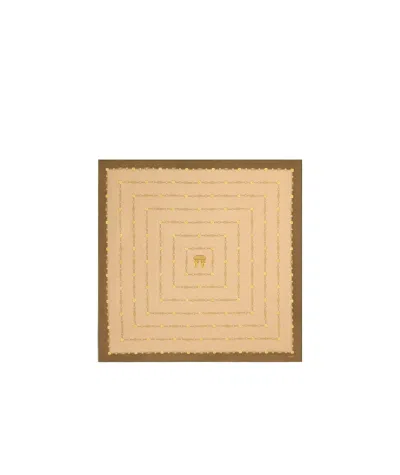 Celine Pattern Silk Scarf In Beige/noix