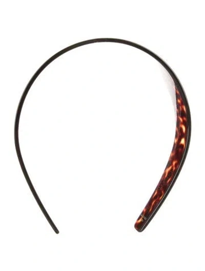 Pre-owned Celine Patterned Acetate Headband In Brown