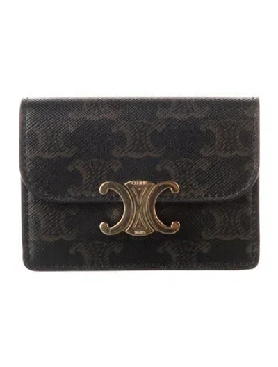 Pre-owned Celine Patterned Card Holder In Brown