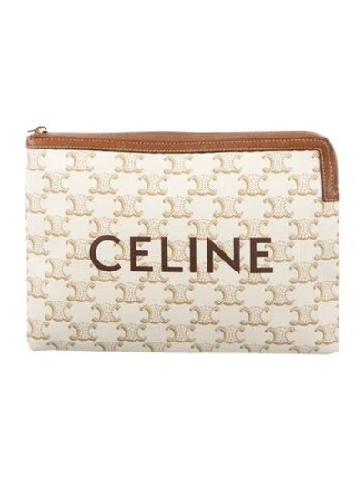 Pre-owned Celine Patterned Cosmetic Bag In Neutral