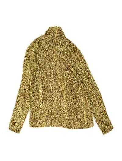 Pre-owned Celine Patterned Crew Neck Sweater In Yellow