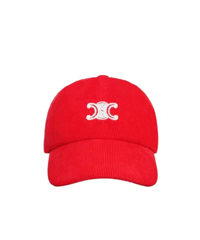 Celine Patterned Hats In Red