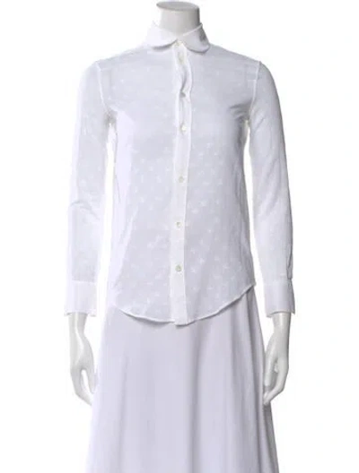 Pre-owned Celine Patterned Long Sleeve Button-up Top In Neutral