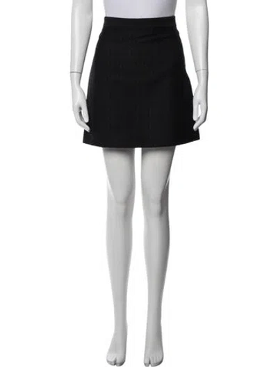 Pre-owned Celine Patterned Mini Skirt In Black