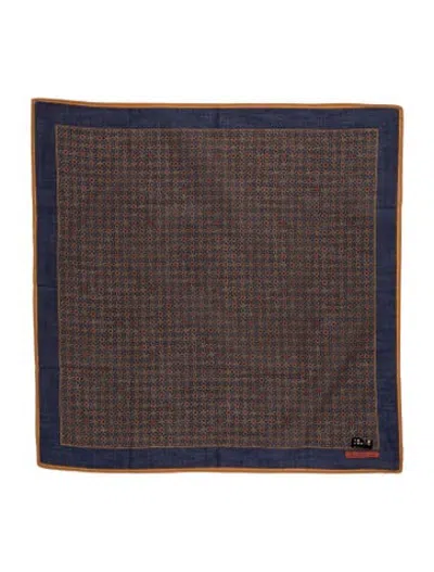 Pre-owned Celine Patterned Scarf In Blue