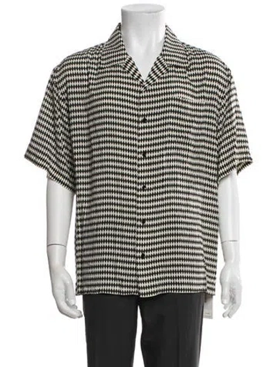Pre-owned Celine Patterned Short Sleeve Shirt In Black