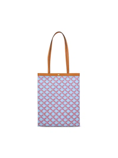 CELINE MEDIUM FLAT SHOPPER IN TRIOMPHE CANVAS