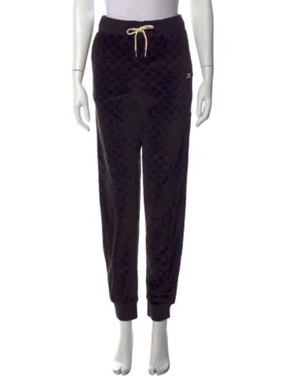 Pre-owned Celine Patterned Straight Leg Pants In Blue