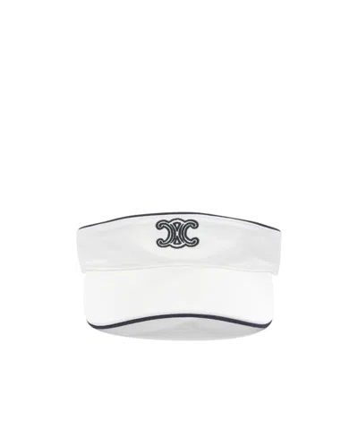 Celine Patterned Sun Hat In White
