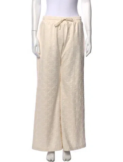 Pre-owned Celine Patterned Wide Leg Pants In Neutral