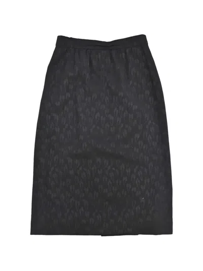 Pre-owned Celine Patterned Wool Skirt In Black
