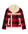 Celine Peacoat In Check Wool In Red