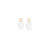 Celine Golden Signature Pearl Drop Earrings