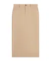 Celine Pencil Skirt In Cashmere Mohair Natté In Brown