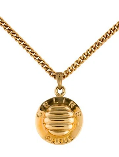 Pre-owned Celine Pendant Necklace, 17" In Multi