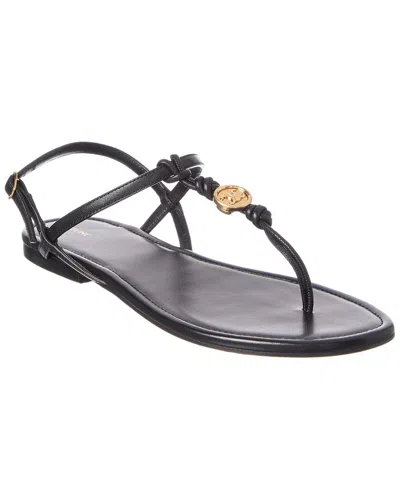 Celine Penny Leather Sandal In Black