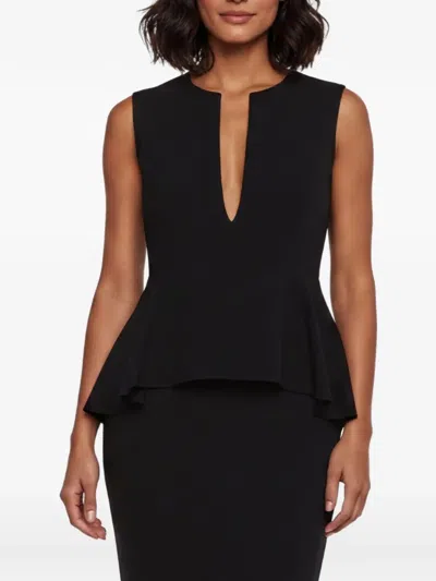 Pre-owned Celine Peplum Mid-length Dress In Black
