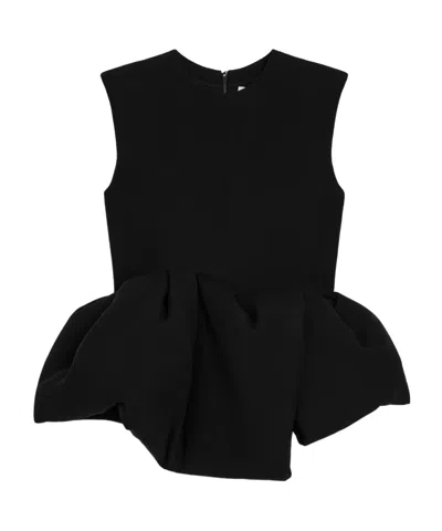 Celine Peplum Top In Wool Silk In Black
