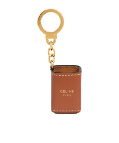 Celine Perfume Box Pendant In Yellow-brown