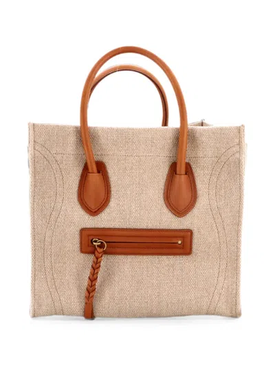 Pre-owned Celine Phantom Bag Canvas Medium Tote Bag In Brown