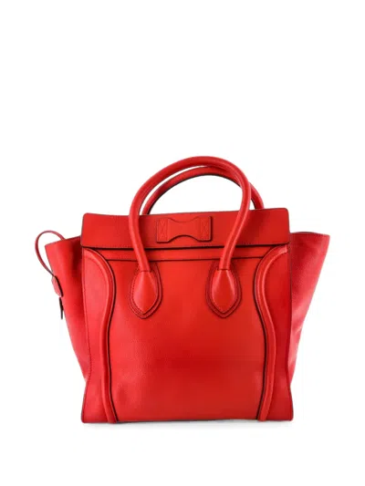 Pre-owned Celine Phantom Bag Grainy Leather Medium Tote Bag In 红色