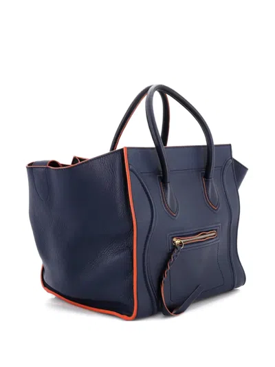 Pre-owned Celine Phantom Bag Grainy Leather Medium Tote Bag In Blue