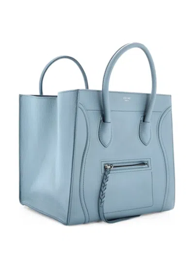 Pre-owned Celine Phantom Bag Grainy Leather Medium Tote Bag In Blue