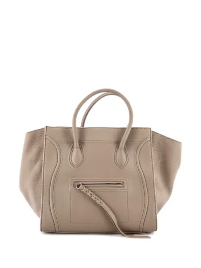 Pre-owned Celine Phantom Bag Grainy Leather Medium Tote Bag In Neutral