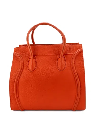 Pre-owned Celine Phantom Bag Grainy Leather Medium Tote Bag In Orange