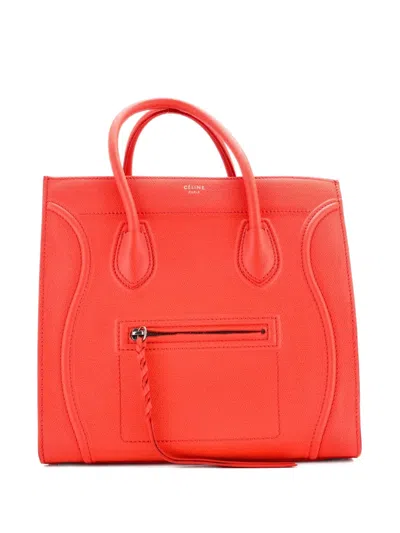 Pre-owned Celine Phantom Bag Grainy Leather Medium Tote Bag In Orange