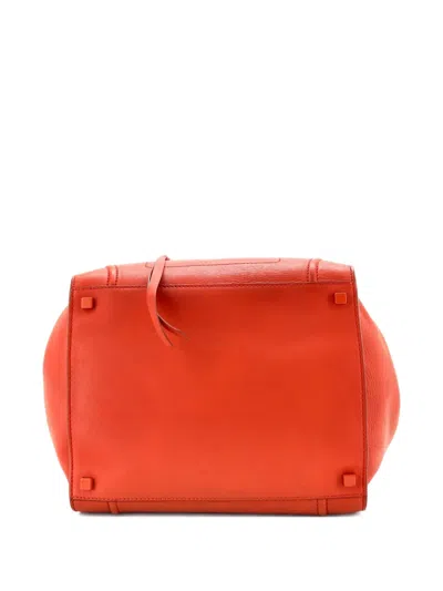 Pre-owned Celine Phantom Bag Grainy Leather Medium Tote Bag In Orange
