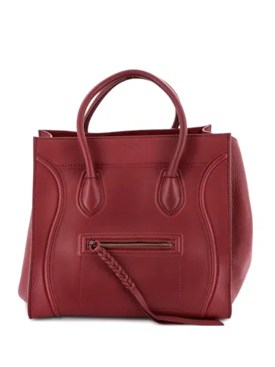Pre-owned Celine Phantom Bag Grainy Leather Medium Tote Bag In Red