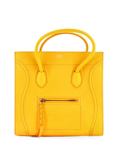 Pre-owned Celine Phantom Bag Grainy Leather Medium Tote Bag In Yellow