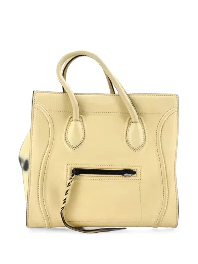 Pre-owned Celine Phantom Bag Grainy Leather Medium Tote Bag In Yellow